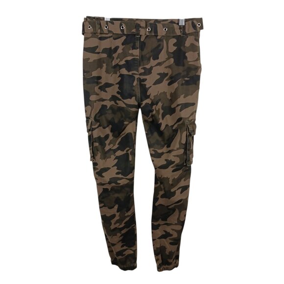 I & M Jeans, Camo Cargo Jogger Pants, Belted, Size Small, Tactical, Utility - Picture 4 of 14